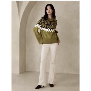 Banana Republic Fair Isle Mock Neck minimalist nordic style alpaca sweater